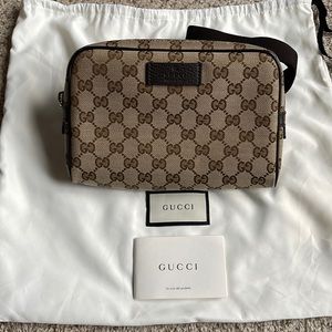 Gucci monogram belt bag, brown